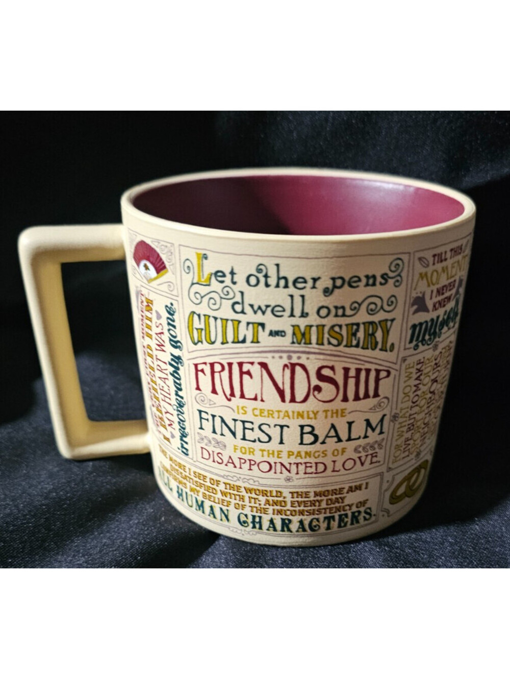 2017 The Unemployed Philosophers Guild Coffee Mug Cup Jane Austen Famous Quotes